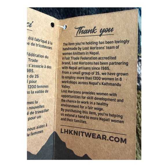 Lost Horizons Call of the Wild Cardigan Sweater Howling Wolf Fair Isle Pattern L - Picture 9 of 10